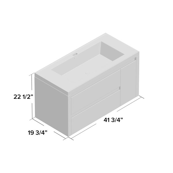 Wade Logan® Lexie 42" WallMounted Single Bathroom Vanity Set & Reviews
